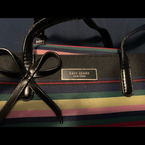 Vintage Kate Spade Rainbow Striped Handbag - Picture 9 of 12